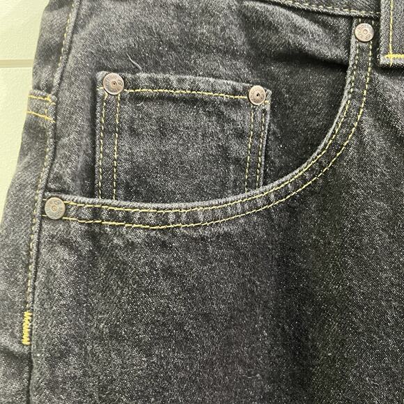 VINTAGE Anchor Blue Men Jeans 36x32 Black Wide Leg Baggy Skater Y2K - Picture 3 of 8